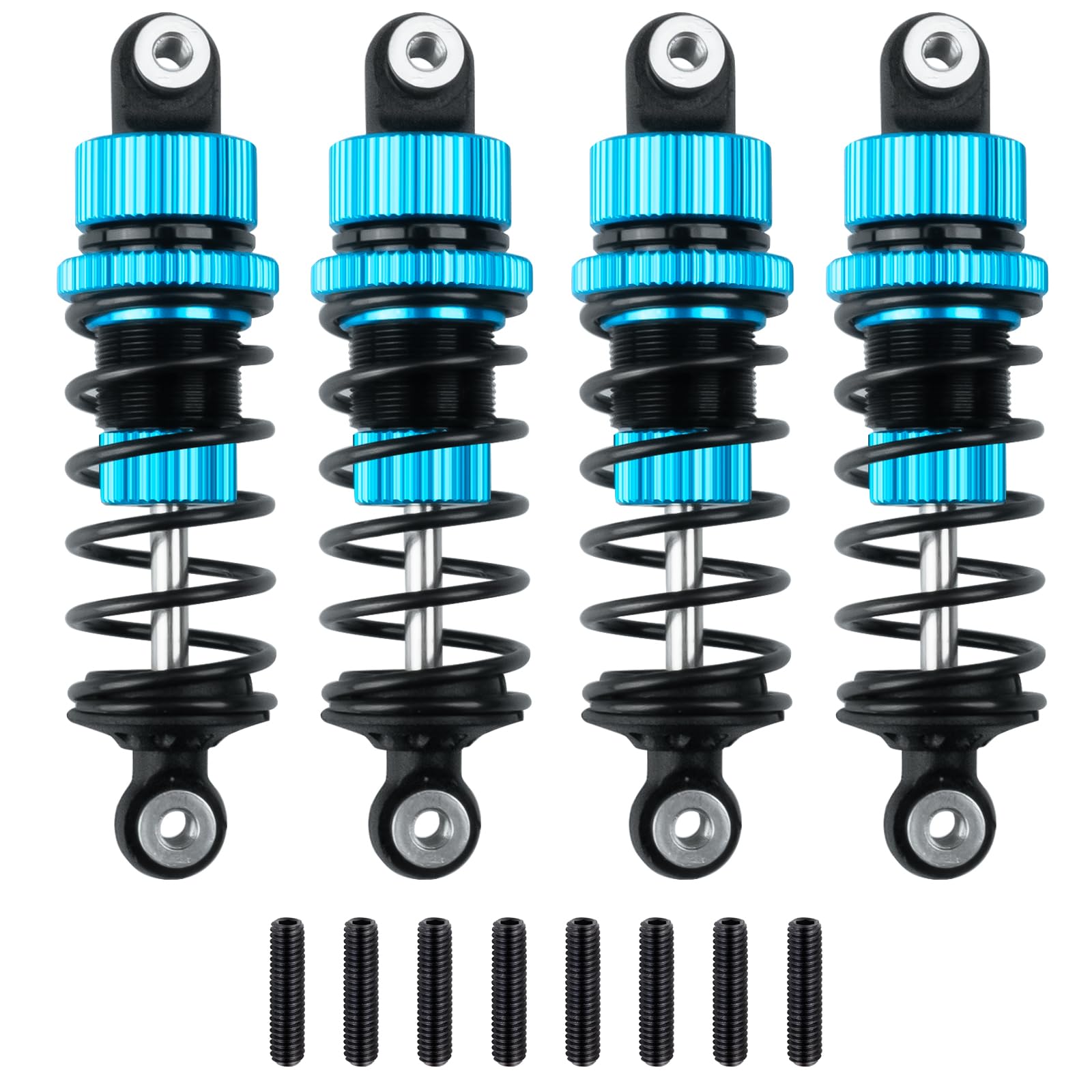 

TRZX 4pcs RC Shock Absorbers, Front & Rear Shock Absorbers, 55mm & 62mm, Upgrade Parts for Tamiya TT02 1/10 RC Drift Car (62mm Blue)