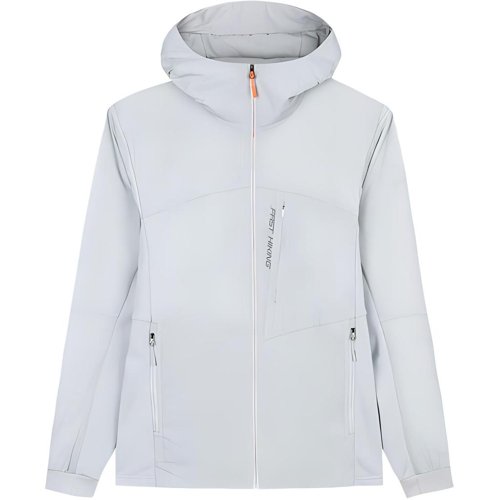 Anta Champion All-Weather Series Solid Color Zipper Hooded Comfortable Breathable Versatile Cotton Jacket Men Jackets White-Mist-Gray 152440802-1