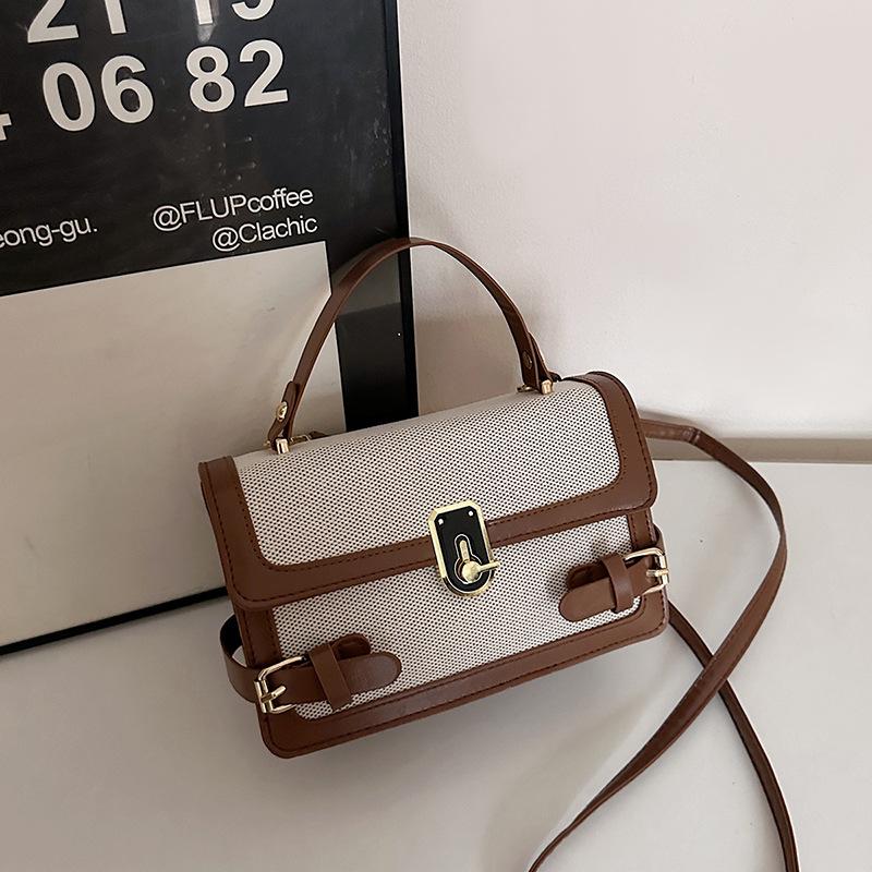 

Модная высококлассная портативная маленькая сумка женская новая контрастная маленькая квадратная сумка кэжуал простая сумка через плечо коричневый