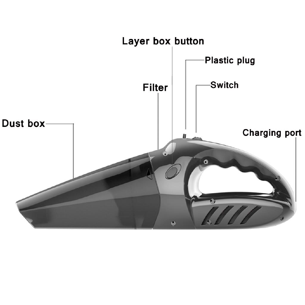 120W Rechargeable Cordless Wet Dry Car Vacuum Cleaner Mini Portable Handheld Vehicle Auto Home Cleaning Tool 12V