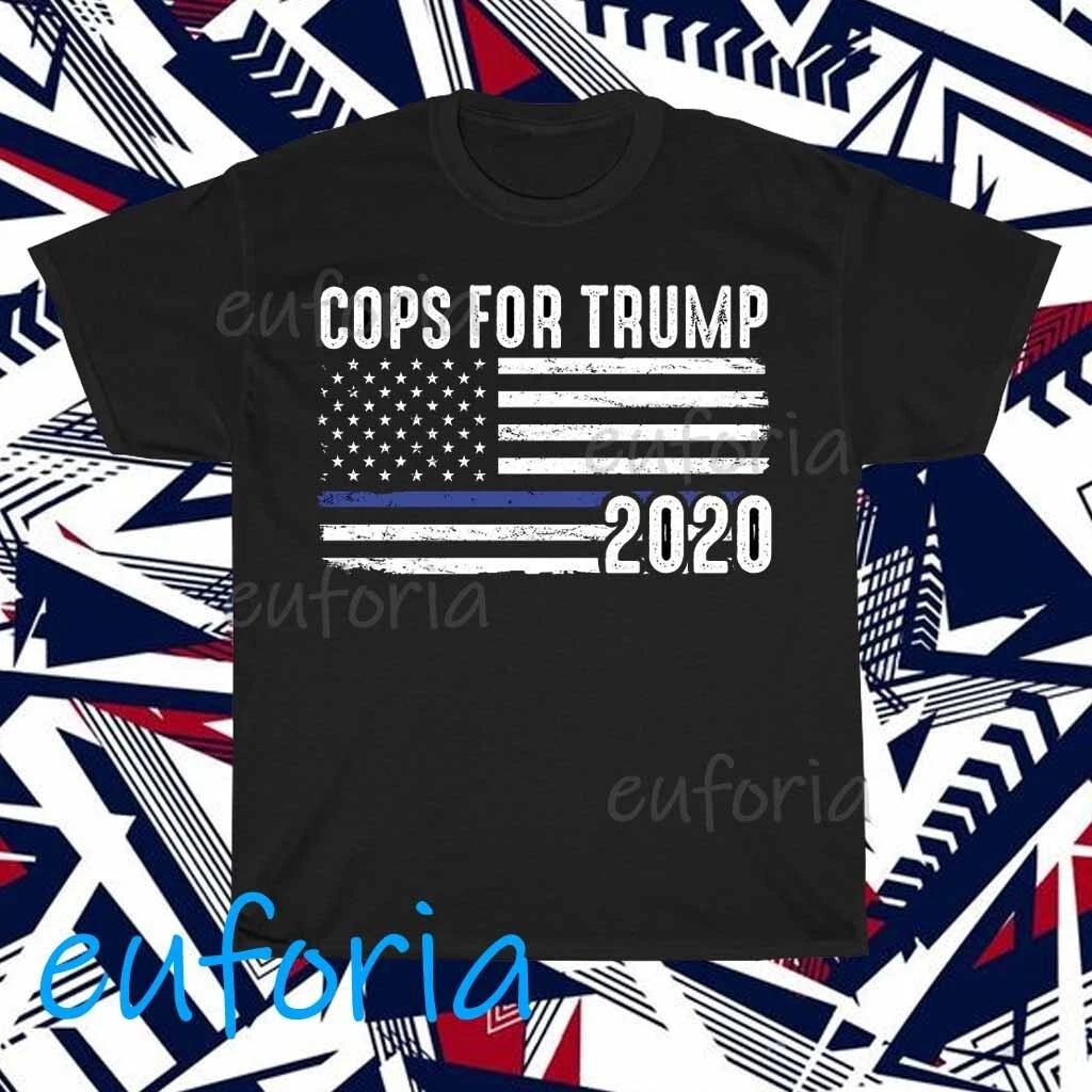 Cops Trump Blue Line Supporters Police USA Logo T-Shirt Funny Size S to 5XL XXL