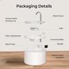 Ceramic Cat Water Fountain, 2.2L Automatic Dispenser with Filter & Silent Sensor Feeder