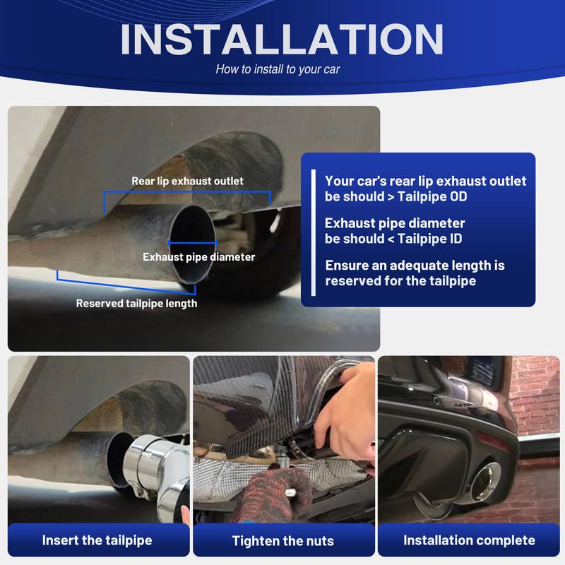 Exhaust Racing Exhaust Tip Stainless Steel Universal tail pipe decoration nozzles stainless Muffler Tail Tips Modify