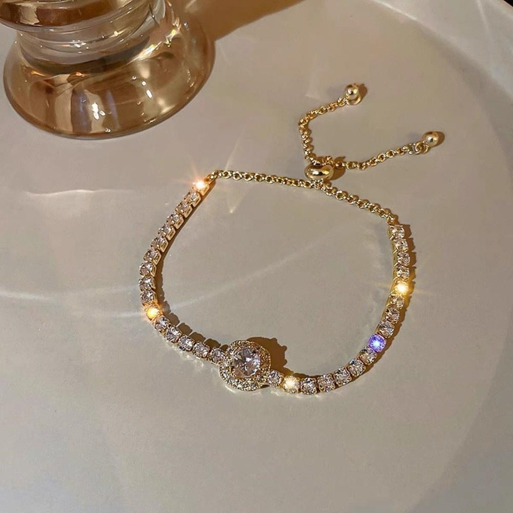 Adjustable Women Crystal Hand Bracelet Waterproof Friendship Bracelet Valentine's Day Bangle  Gifts