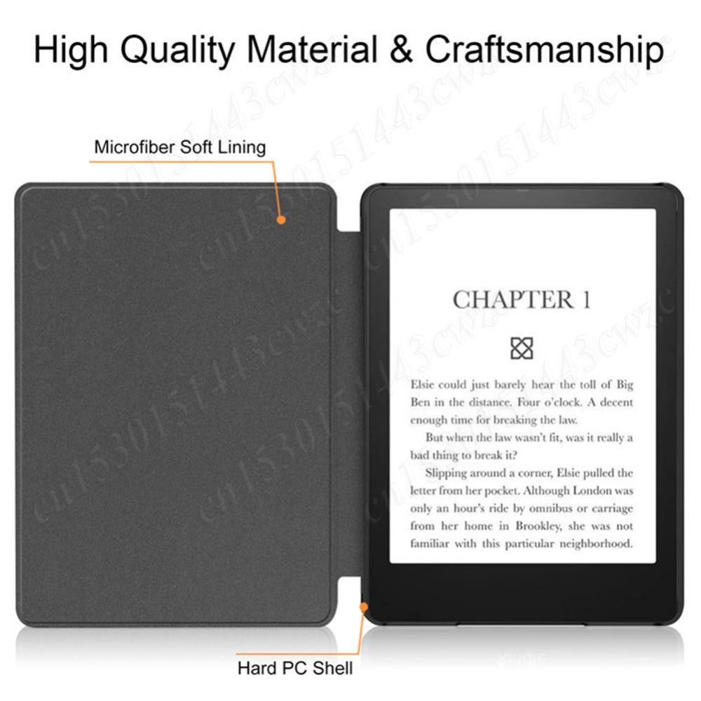 E-book Reader Case For Amazon New Kindle 5 2026 KPW Gen11th Waterproof Auto Sleep/Wake Hard Case 6.8''For Kindle PaperWhite 11th