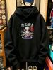 Men's Black Pullover Hoodie Japanese Takoyaki Print Cotton Blend Loose Fit Street Style with Kangaroo Pocket Outdoor Sports& Daily