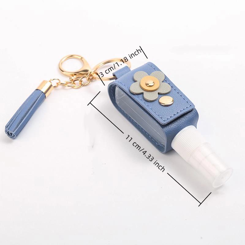 30Ml Empty Alcohol Spray Bottle Spray Type Sub-Bottling Hand Sanitizer Bottle Keychain Holder Portable Toner Tassel Leather Case
