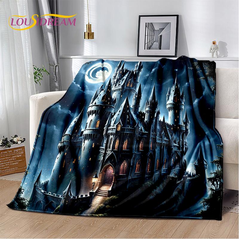 Fairyland Fairy Tale Castle Mysterious Gothic Dream Cartoon Soft Blanket,Soft Throw Blanket for Home Bedroom Bed Sofa Child Gift