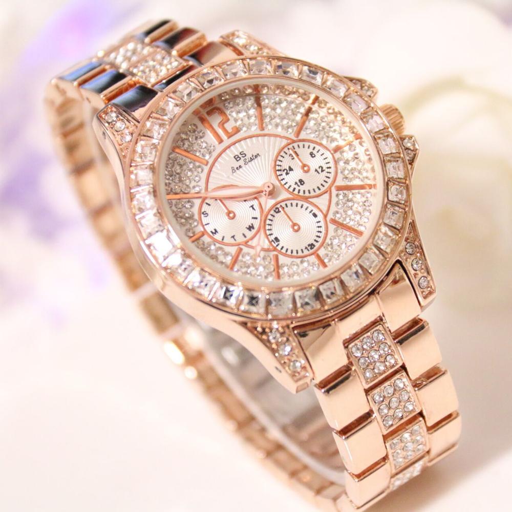New Diamond Women Luxury Brand Watch Rhinestone Elegant Ladies Watches Gold Clock Wrist Watches For Women Relogio Feminino