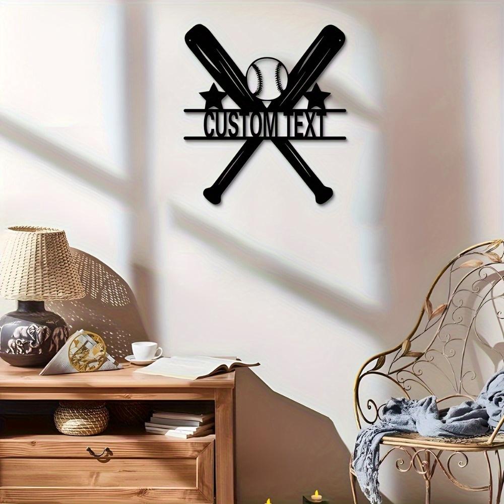 Custom Softball Swing Metal Wall Art, Personalized Name Sign for Room, Office & Outdoor, Rustic Decor, Custom Wall Sculpture