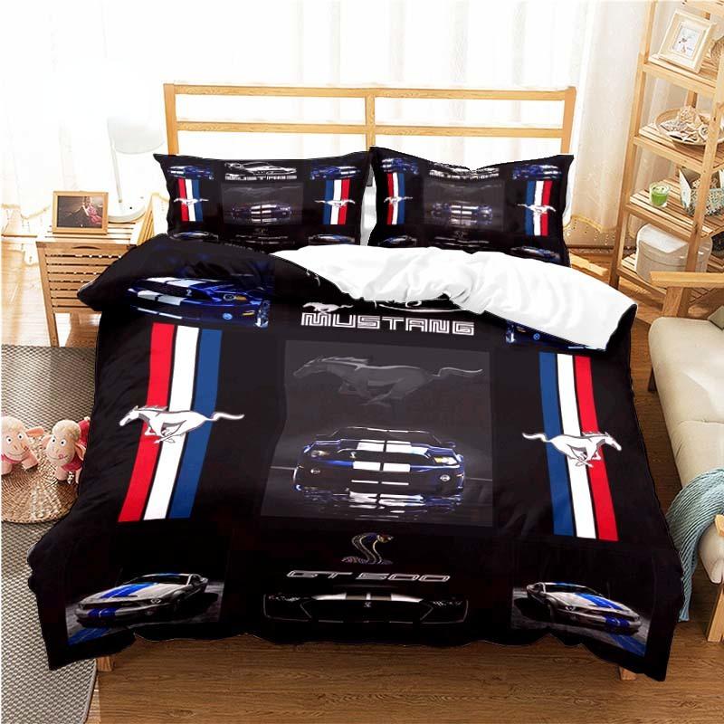 Mustang Car Pattern Duvet Cover Set Bedding For Aldult Boys Bed Set Game Quilt Cover Comforter Cover Bedding Set