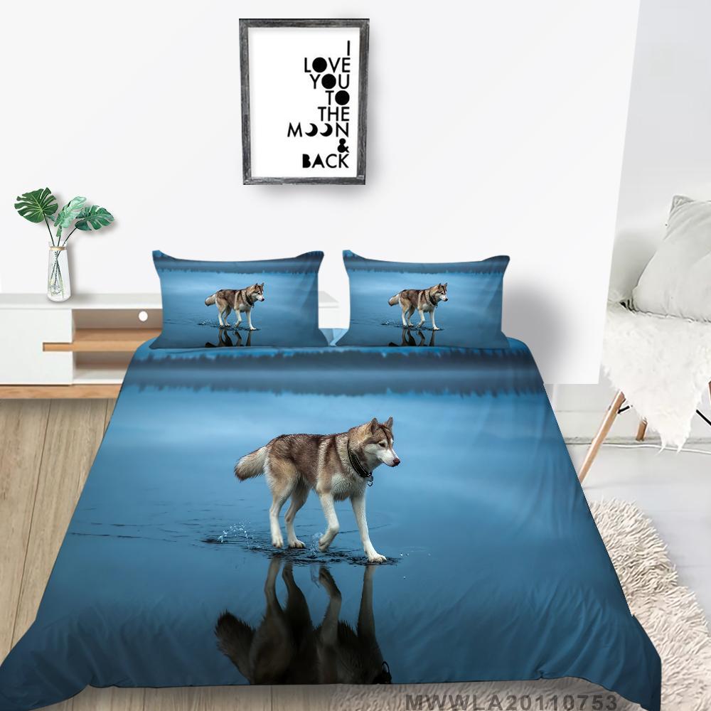 

Комплект покрывал для кровати, современный комплект постельного белья с 3D принтом волка, крутой комплект пододеяльников одного размера для мальчиков и мужчин Single 135x200cm