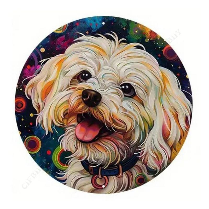 Dog Metal Poster Sign, Vintage Wall Decor 20x20cm