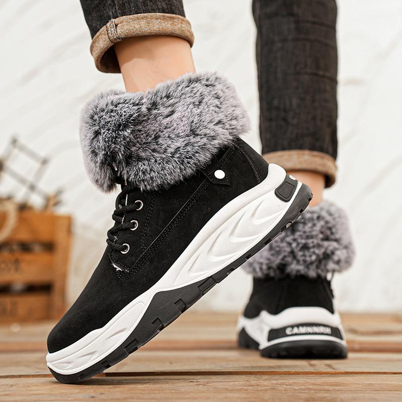 Men's High-top Outdoor Boots Large Size Hiking Boots Plush Warm Russian Winter Boots Men's Snow Boots