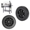 2Pcs BBQ Grill Wheel with Cover Dustproof Easy to Install Replacement 6 inch Universal Wheel for Garden Most Grills Accessories