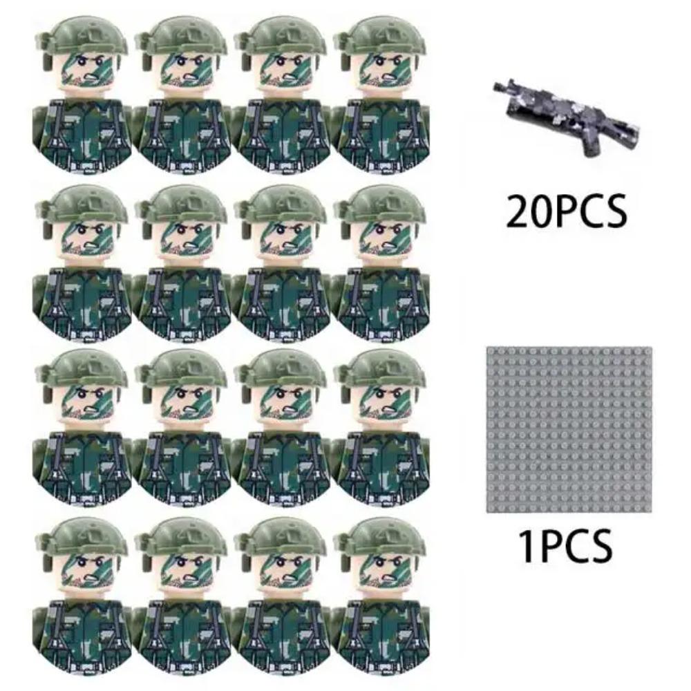 Kinderbausteine Chinesisches Spielzeug Neuer WW2 Soldat Militär Armee Mini-Puppen Nationales Bündnis Offizier Gewehrriemen Spielzeug Großhandel