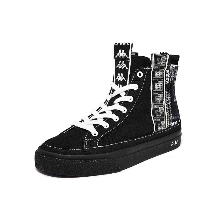 Kappa Fabric Wrap Non-Slip High-Top Skate Shoes Unisex Skate Shoes Black K0AY5CC05D-990