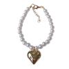 French Retro Pearl Pet Necklace Sweet Cool Style Neck Collar for Cats Small Dogs