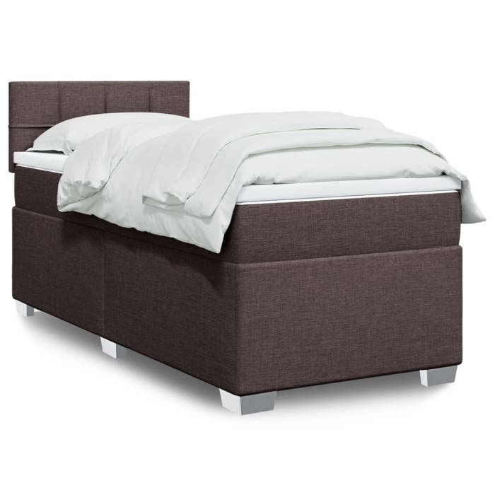VidaXL Slat Bed Base with Mattress Dark Brown 100x200 Cm 3288102