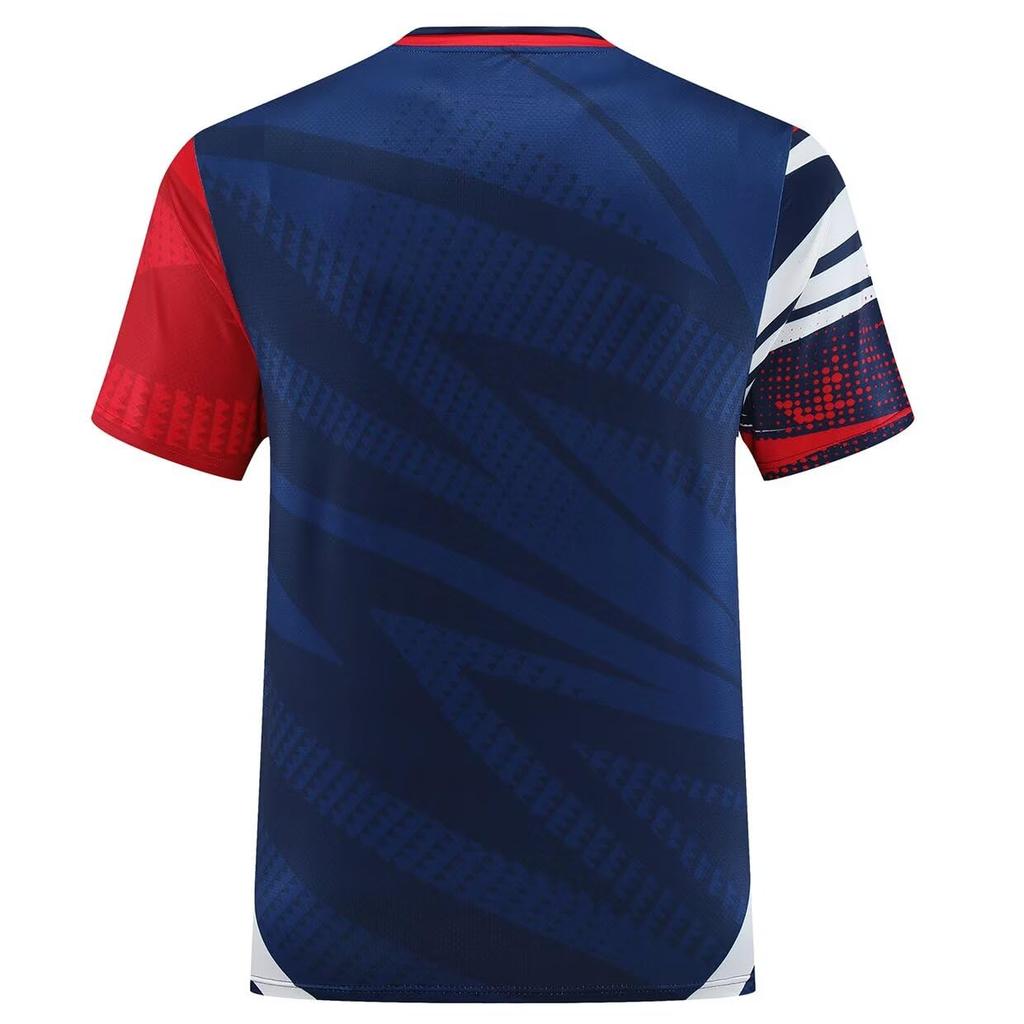 Anmurye Table Tennis Short Sleeve with Abstract Geometric Sports and Game Badminton Strength Practice Stylish Summer Blue Men's Uniform, T-Shirt