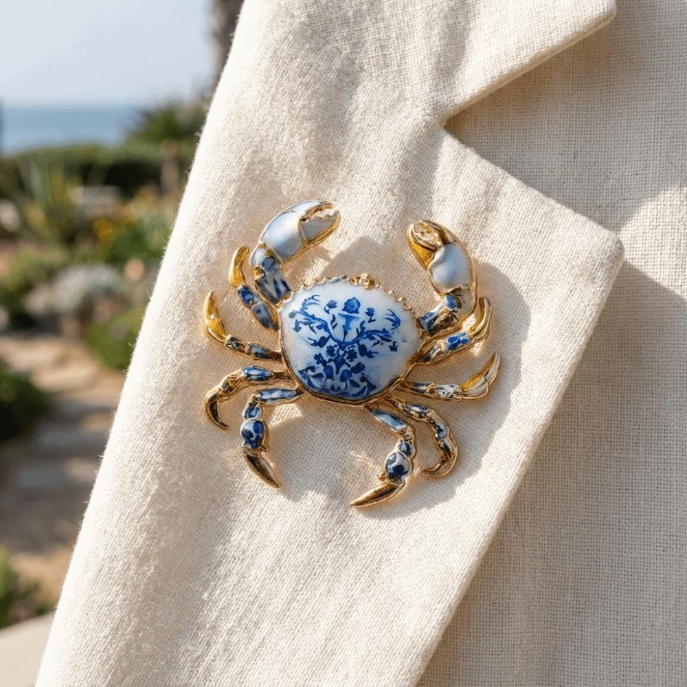Metal Metal Pin 3D Relief Lapel Pin Gift Idea Crab Brooch Hats