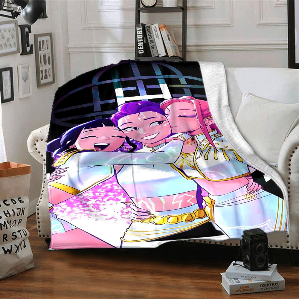 1pc Huntrix, K Pop Blanket Lightweight Flannel Blanket Throw Blanket For Sofa, Bed, Travel, Camping, Livingroom, Office, Couch