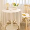 Japanese Tassel Cotton Linen Tablecloth - Stylish and Fresh Decoration for Round Coffee or Dining Tables