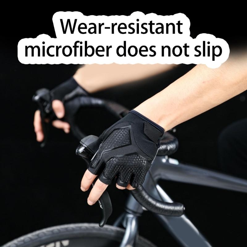 Road Bike Gloves Half Finger Breathable Meshes Sweat Wicking Durability Gloves for Long Distances Cycling