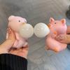 Bubble Blowing Pig Squeeze Toy Stress Relief Cartoon Pig Sensory Toy Soft Stretchy Animal Shape Home Office Desk Toy
