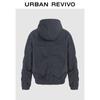 UR Men's 2025 Spring Pleated Double-Zipper Hooded Casual Jacket
