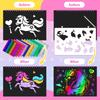 Unicorn Foil Sticker Book and Scratch Art Paper for Kids, DIY Creative Activity Kit, Gifts for Girls Ages 4-9, Travel Toys