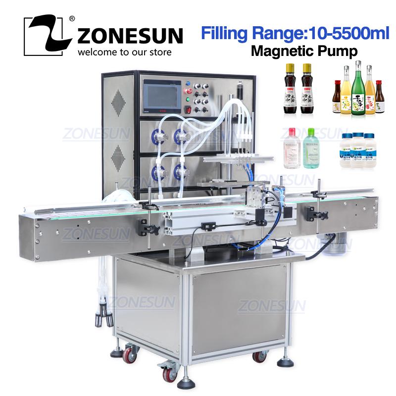 ZONESUN ZS-VTMP80C Automatic Magnetic Pump Filling Machine For Aerosol Soda Bottled Packing Bottle water wine Drink Perfume