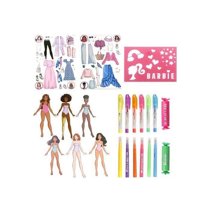 Set de design et mode pour enfants - COLORBABY - Dossier décoré - Stylos et marqueurs - Autocollants et tampons
