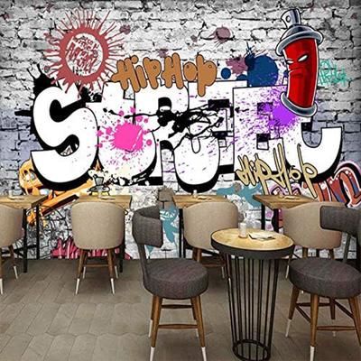 3D Graffiti Wall Murals Creative Retro Street Graffiti Wallpaper Bar Restaurant Decor Large Wall Painting Wallpaper
