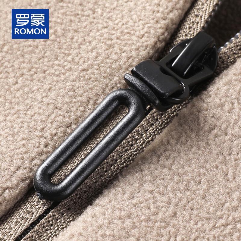 Romon Men's Fleece Lined Stand Collar Cardigan Jacket