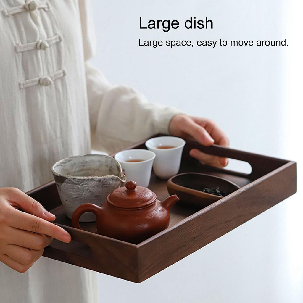 Food Serving Tray Food Tray Tea Tray Rectangular Wooden Serving Tray with  Breakfast Food Tray for Tea Coffee Fruit Snack