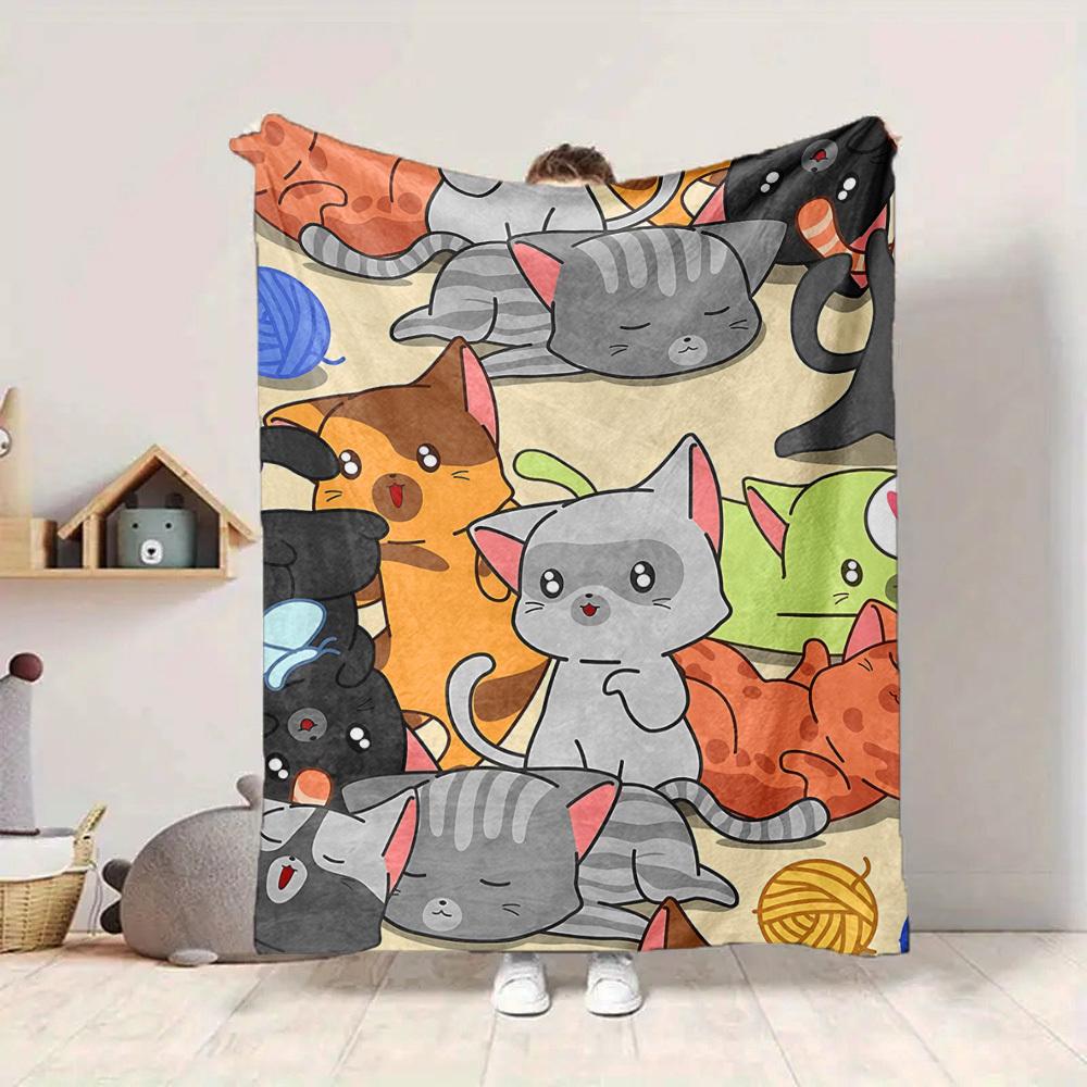 1pc Kawaii Animals Blanket Warm, Cozy, And Soft, Suitable for Sofas, Beds, Cars, And Office Use.Perfect for Camping And Travel, Making It a Great Gift