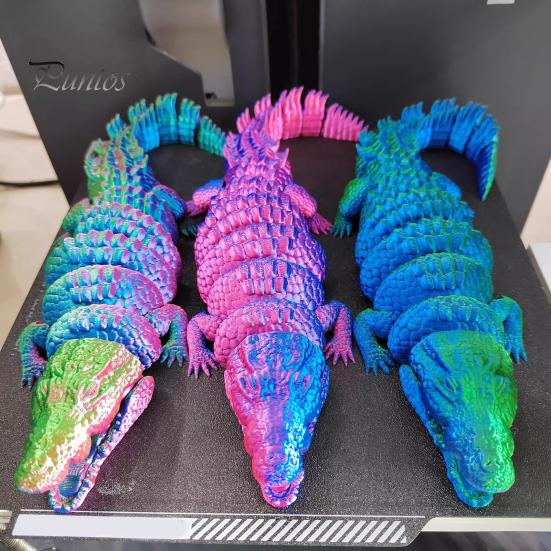 Kreative Geschenke für Freunde 3D-gedrucktes Krokodil Fidget Toy, Gelenkige Figur, Realistisches Flexibles Langlebiges Plastik-Reptil Sensorisches Schreibtischornament