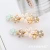 Korean Diamond-encrusted Flower Hairpin Female Elegant Rhinestone Spring Clip One Word Back Head Duck Bill Clip Hairpin