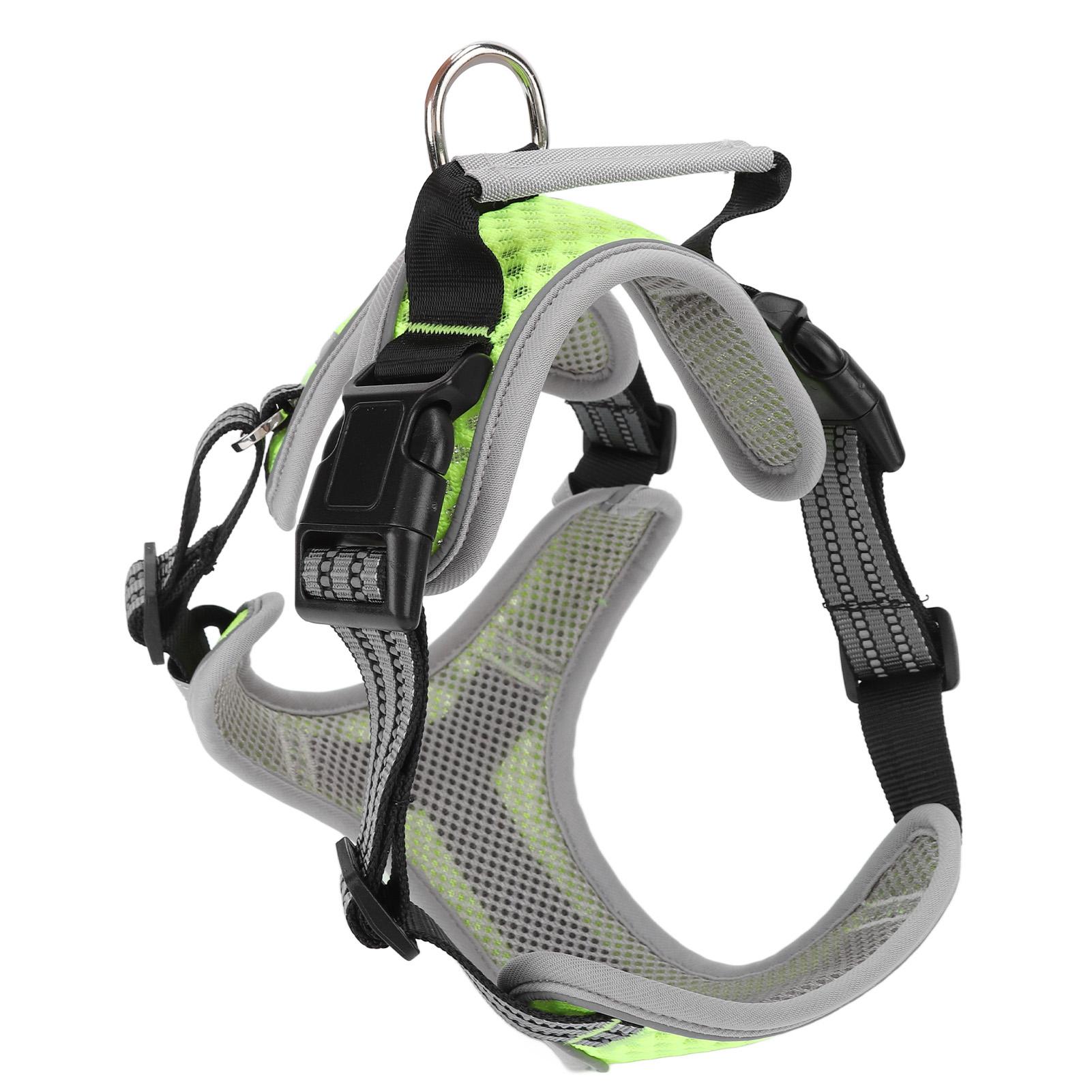 

Дихаюча м яка світловідбиваюча регульована шлейка-жилет для собаки з ручкою та кільцем для повідця для прогулянок та бігу S