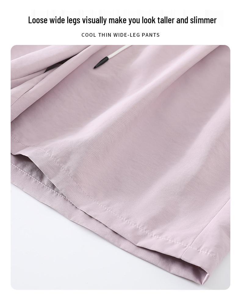 Women's 2025 Ice Silk High-Waisted Quick-Dry Wide-Leg Shorts