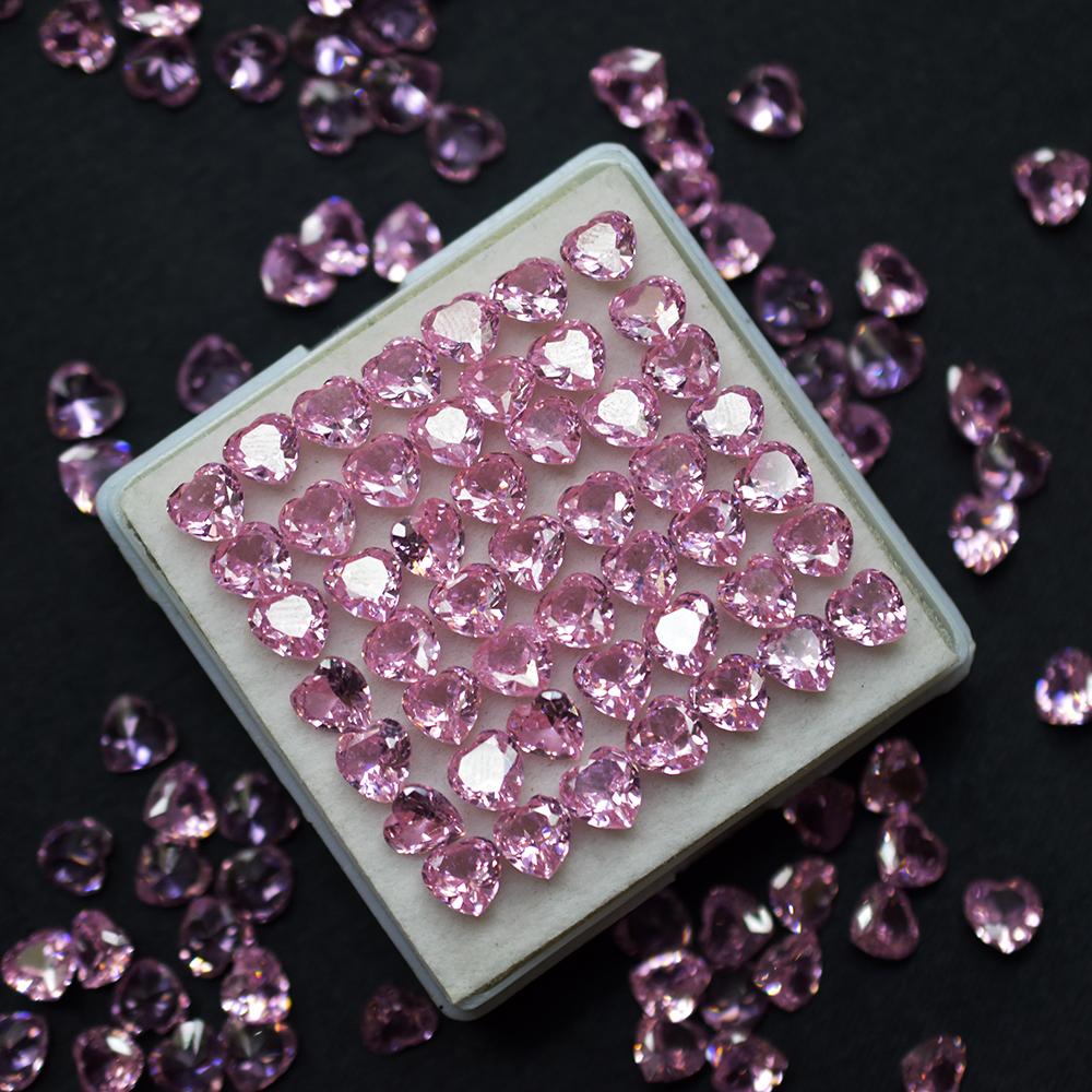 Natural Pink Sapphire Loose Gemstone 7.20 ct 6×6 mm Heart Cut Lot September Birthday Birthstone