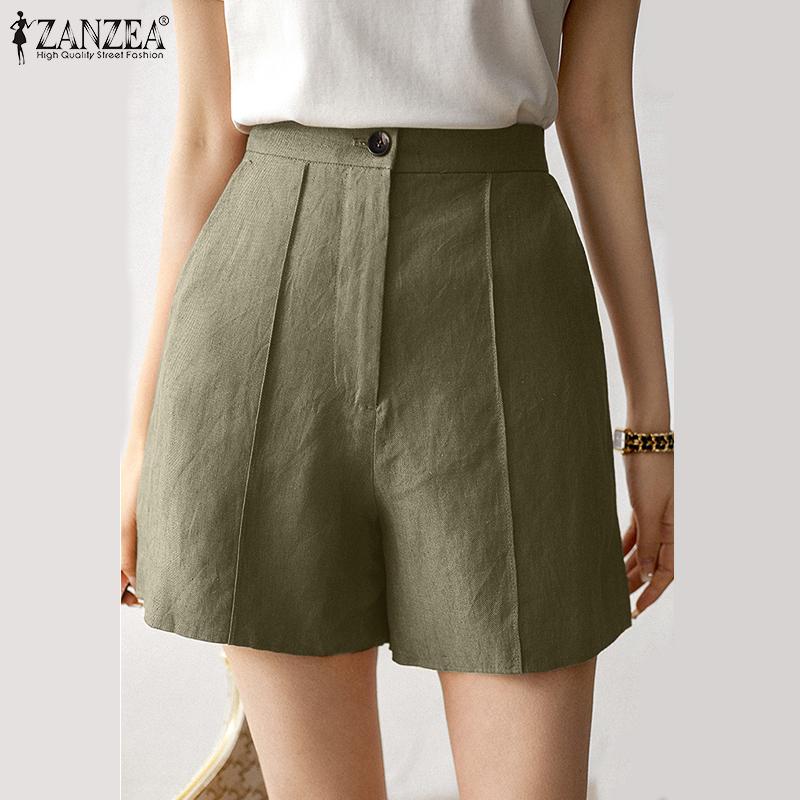 

ZANZEA Женские повседневные свободные простые летние шорты на молнии и пуговицах