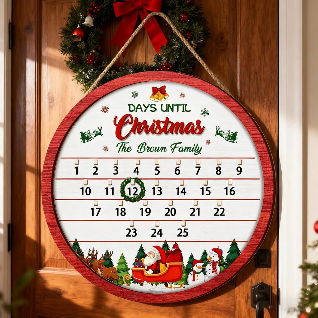 Christmas Countdown 2025 Advent Sign Party Decorations Countdown Calendar Christmas Decorations For Party Wall Door Living Room