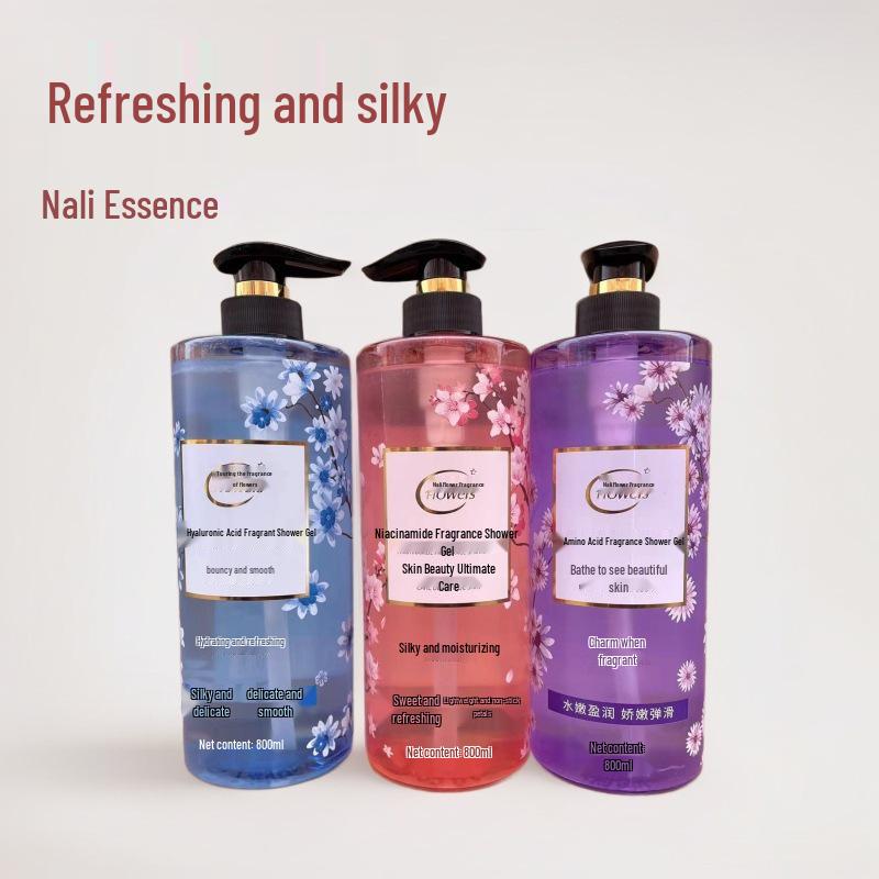 Nalihua Xiang Xiang Fen 800ml Shower Gel - Petal Extracts & Amino Acids for Long-Lasting Fragrance.
