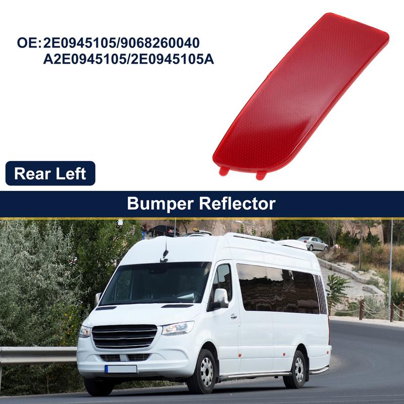 X Autohaux Rear Left Bumper Reflector for Mercedes-benz Sprinter W906 2006-2024 Red 1 Pc