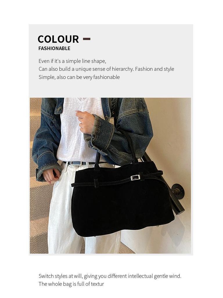 Retro semišová crossbody taška tote a aktovka cez rameno s veľkou kapacitou