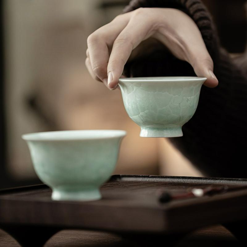 Kiln Change Ceramic Tea Cups Ea-tasting Meditation Mugs Chazhan Master Cups Kung Fu Tea Cup Tea Drinkware Ceremony Decoration