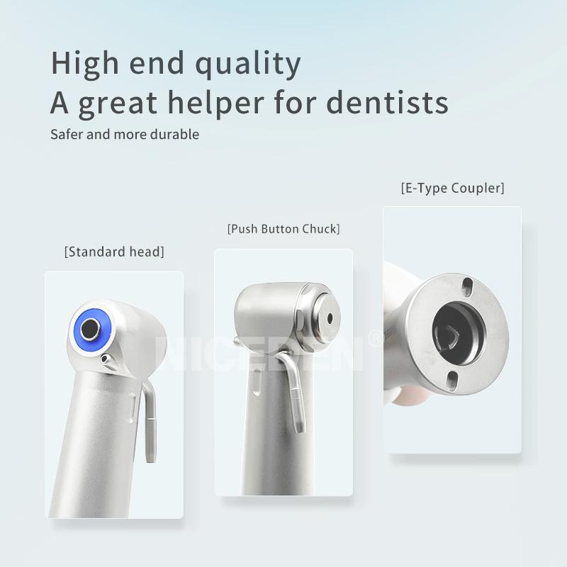 Niceden Dental 20:1 Implant Contra Angle Handpiece Surgery Shaft Drive Cartridge Low Speed Push Button Chuck Handpiece Dentist Tools