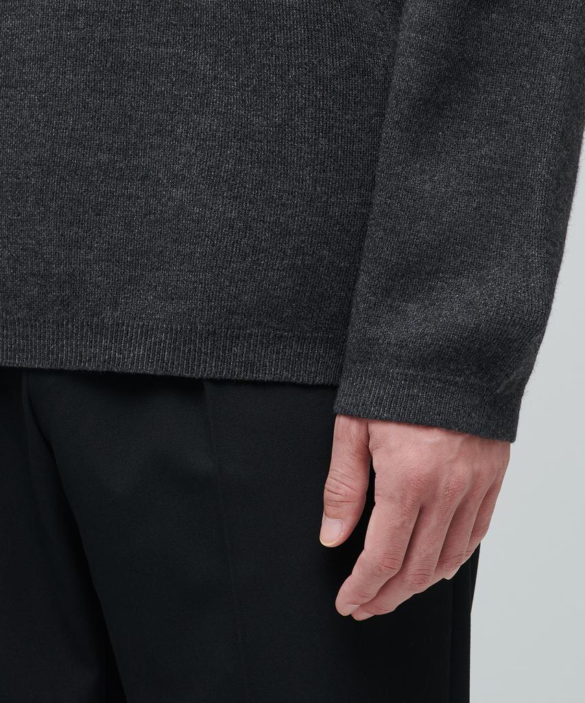MUSINSA STANDARD Minimal Mock Neck Knit [Charcoal Gray]